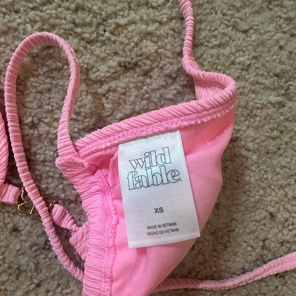Target Pink Ribbed Swimsuit Set - Picture 3 of 4